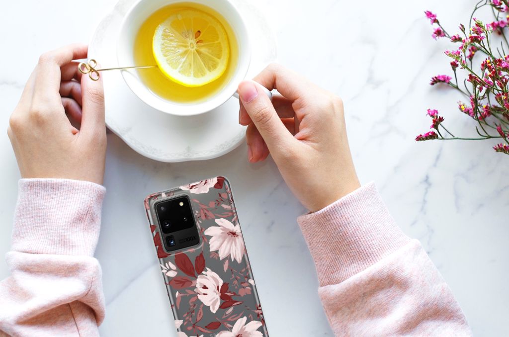 Hoesje maken Samsung Galaxy S20 Ultra Watercolor Flowers B2C Telecom