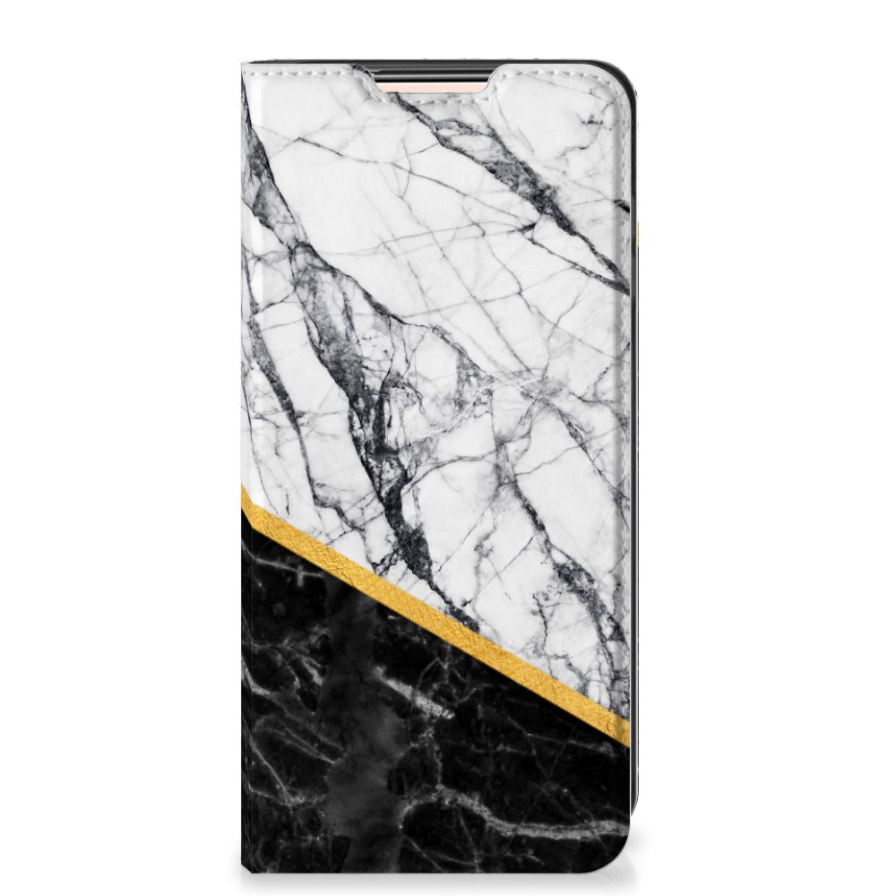 Xiaomi Redmi Note 10/10T 5G | Poco M3 Pro Standcase Marmer Wit Zwart - Origineel Cadeau Man