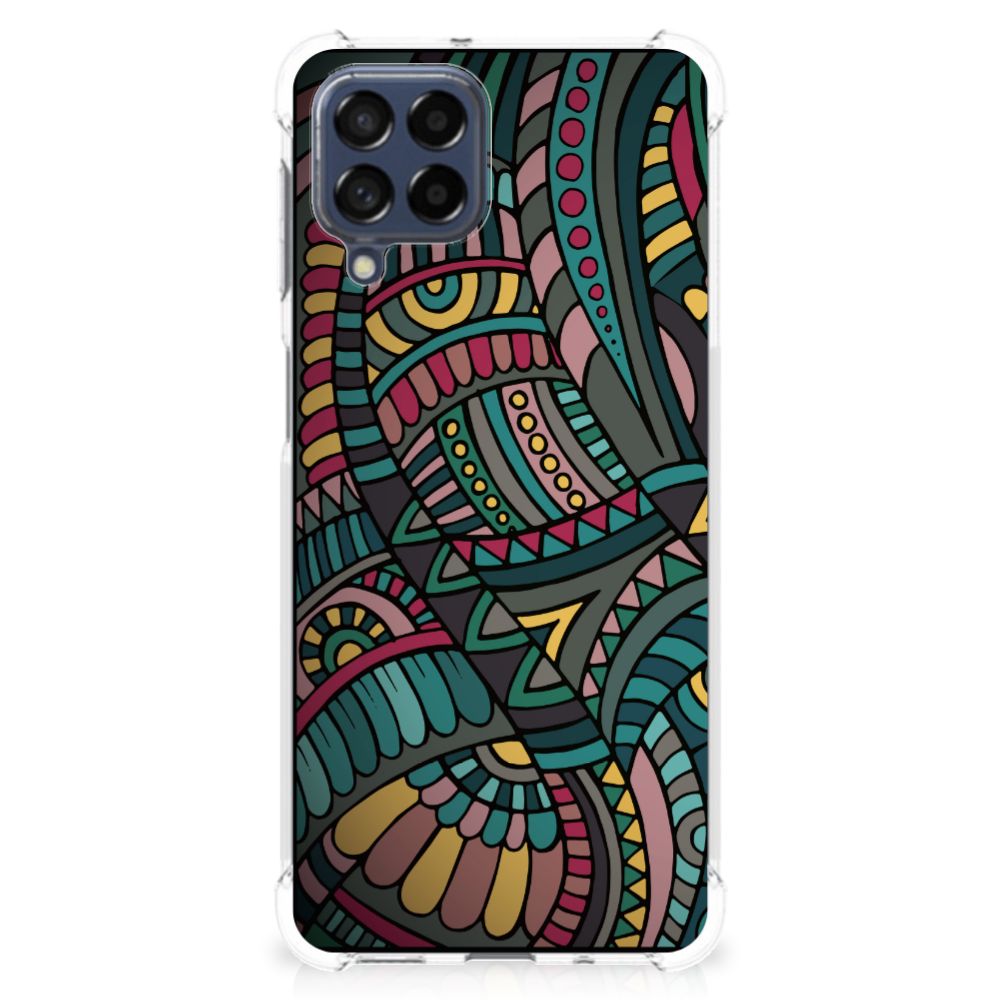 Samsung Galaxy M53 Doorzichtige Silicone Hoesje Aztec