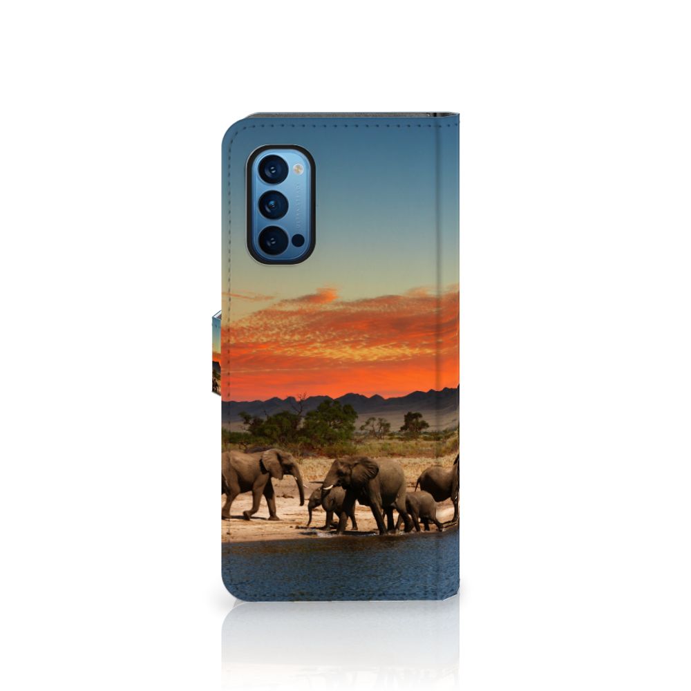 OPPO Reno 4 Pro 5G Telefoonhoesje met Pasjes Olifanten