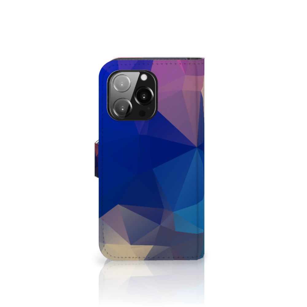iPhone 13 Pro Book Case Polygon Dark