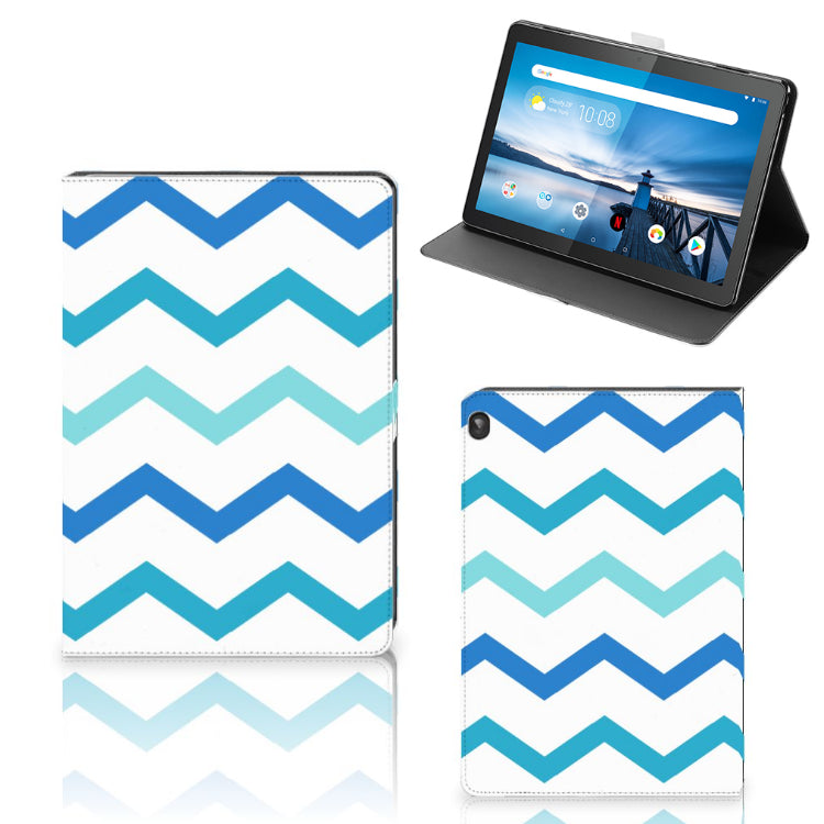 Lenovo Tablet M10 Tablet Hoes Zigzag Blauw