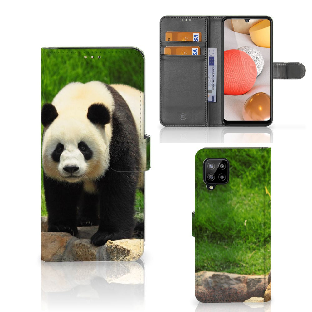 Samsung Galaxy A42 5G Telefoonhoesje met Pasjes Panda