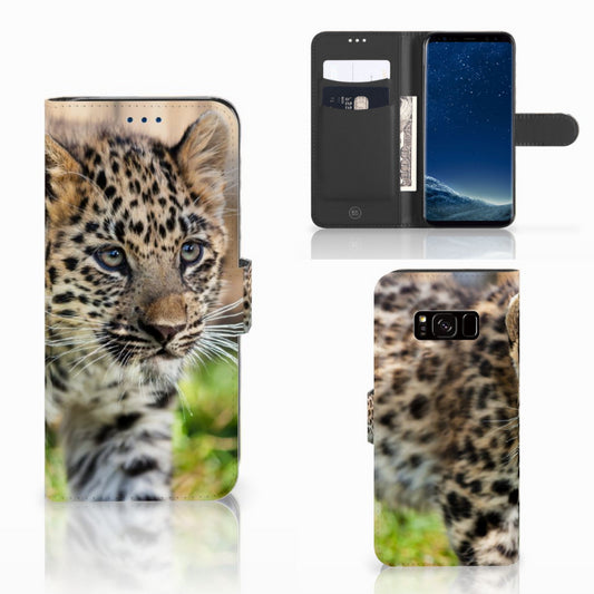 Samsung Galaxy S8 Telefoonhoesje met Pasjes Baby Luipaard