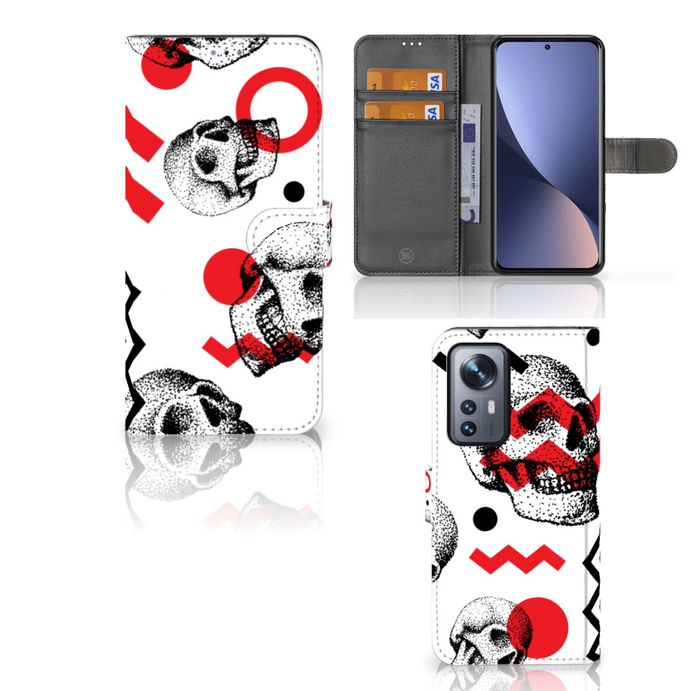 Telefoonhoesje met Naam Xiaomi 12 Pro Skull Red