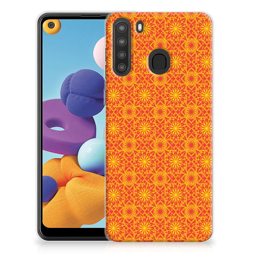 Samsung Galaxy A21 TPU bumper Batik Oranje B2C Telecom