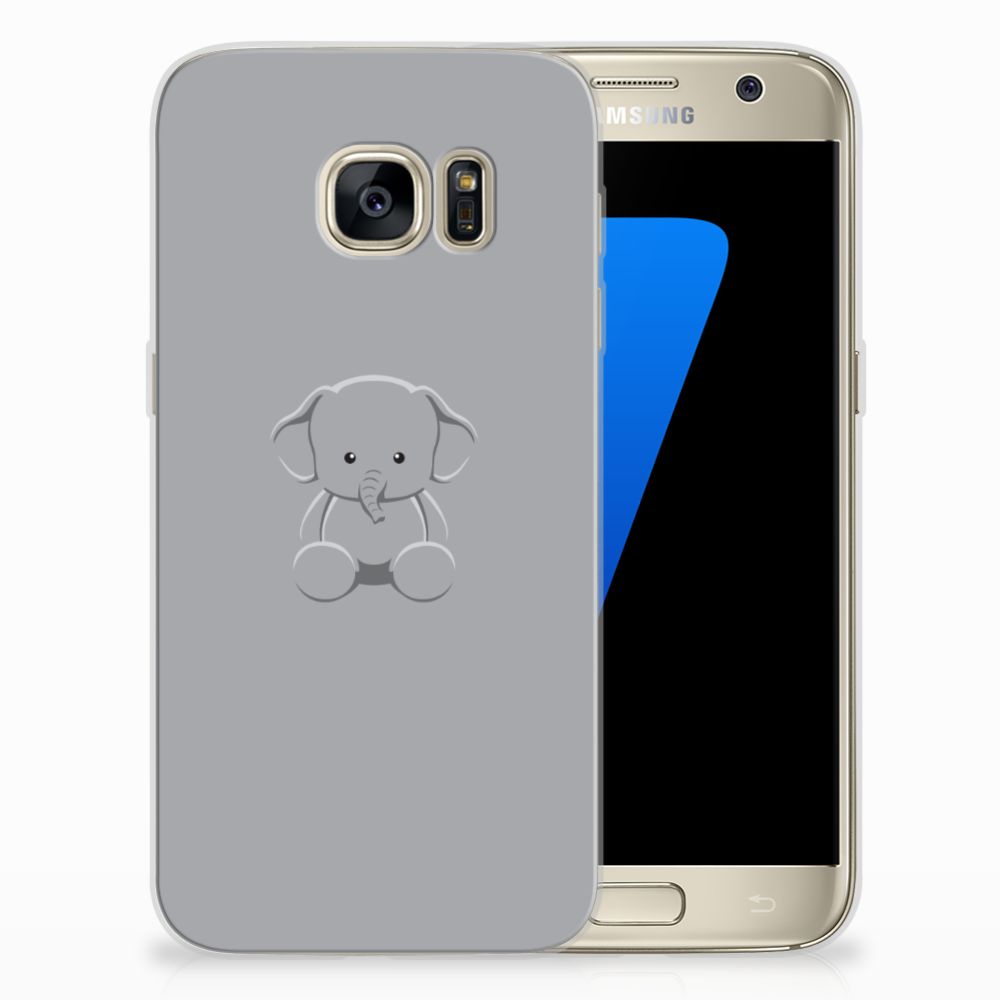 Samsung Galaxy S7 Telefoonhoesje met Naam Grijs Baby Olifant