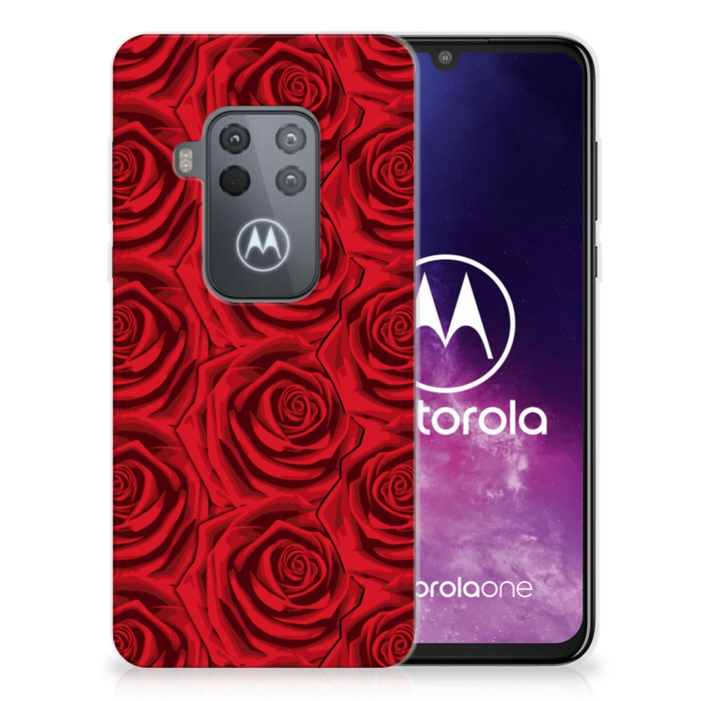 Motorola One Zoom TPU Case Red Roses