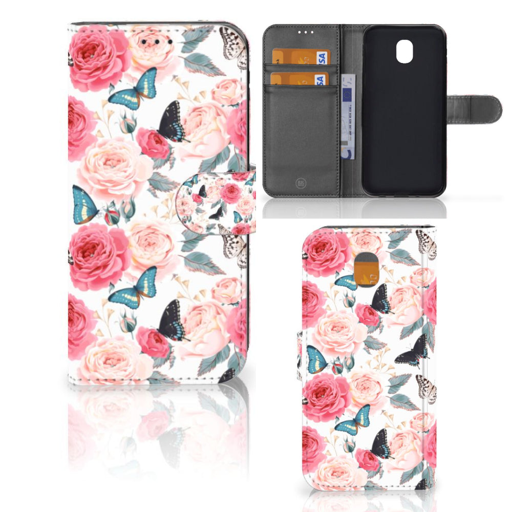 Samsung Galaxy J5 2017 Hoesje Butterfly Roses