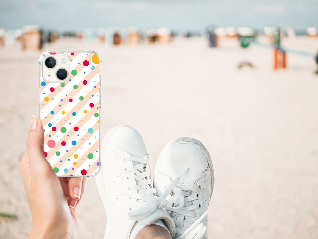 iPhone 13 Doorzichtige Silicone Hoesje Dots B2C Telecom