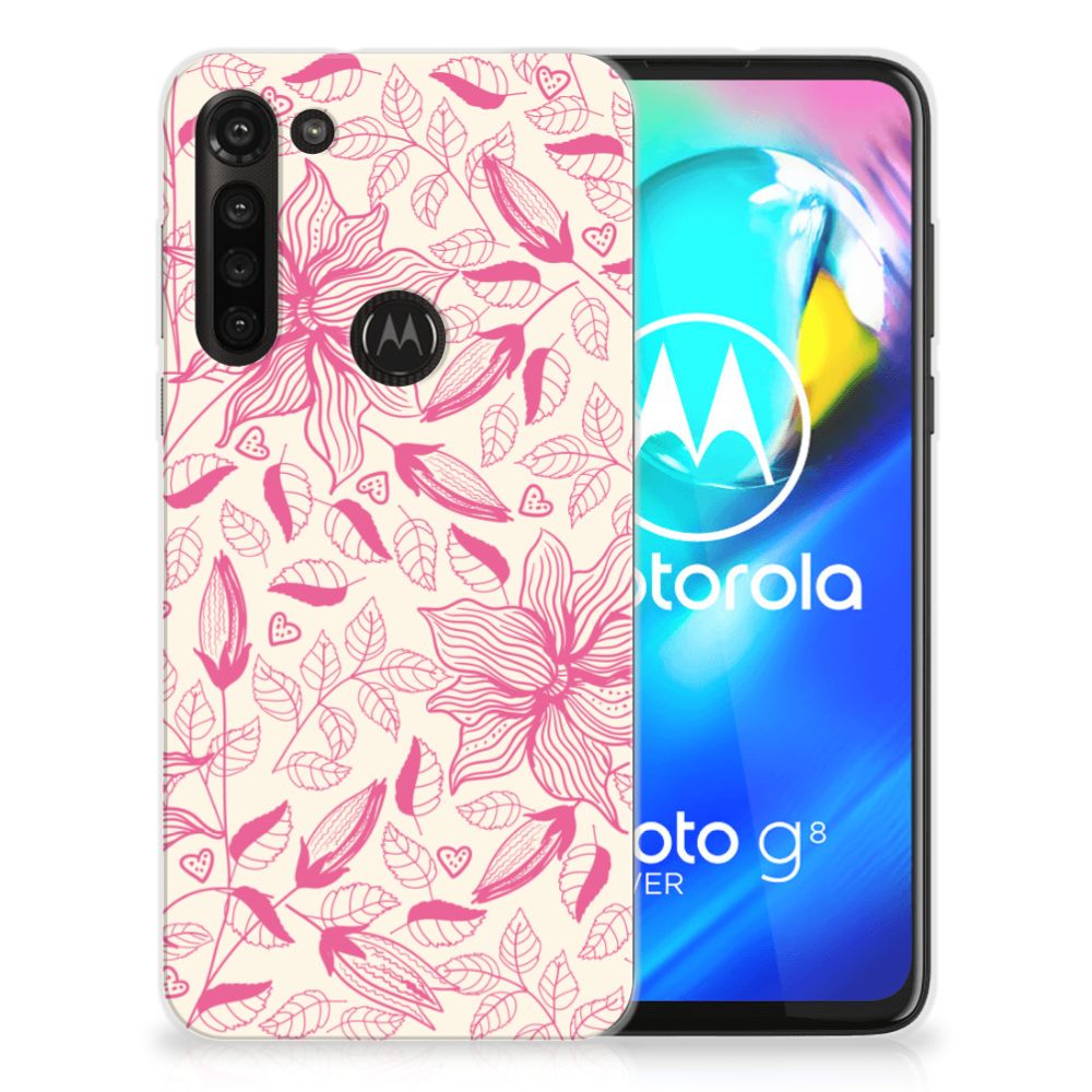 Motorola Moto G8 Power TPU Case Pink Flowers B2C Telecom