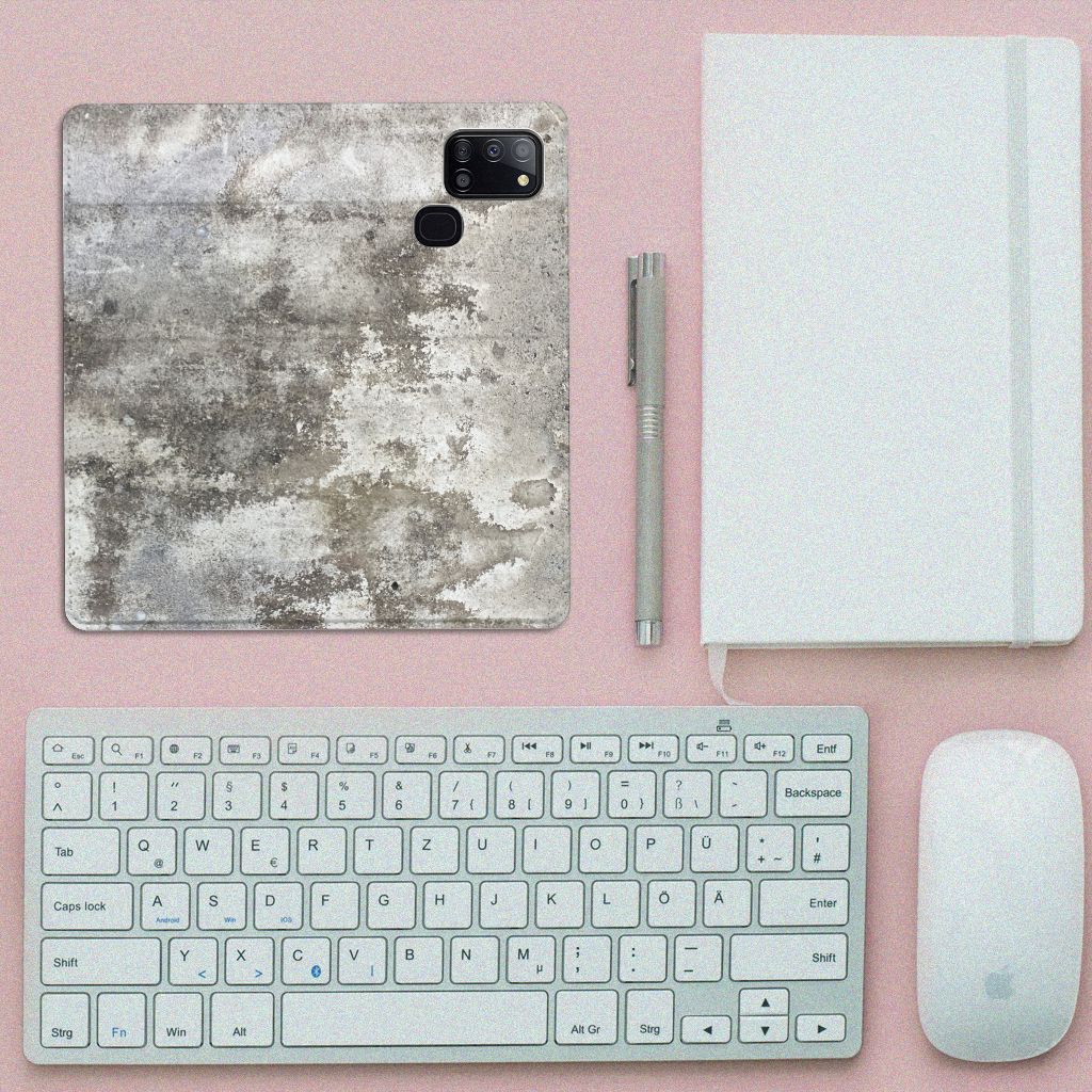 Samsung Galaxy A21s Standcase Beton Print - B2C Telecom