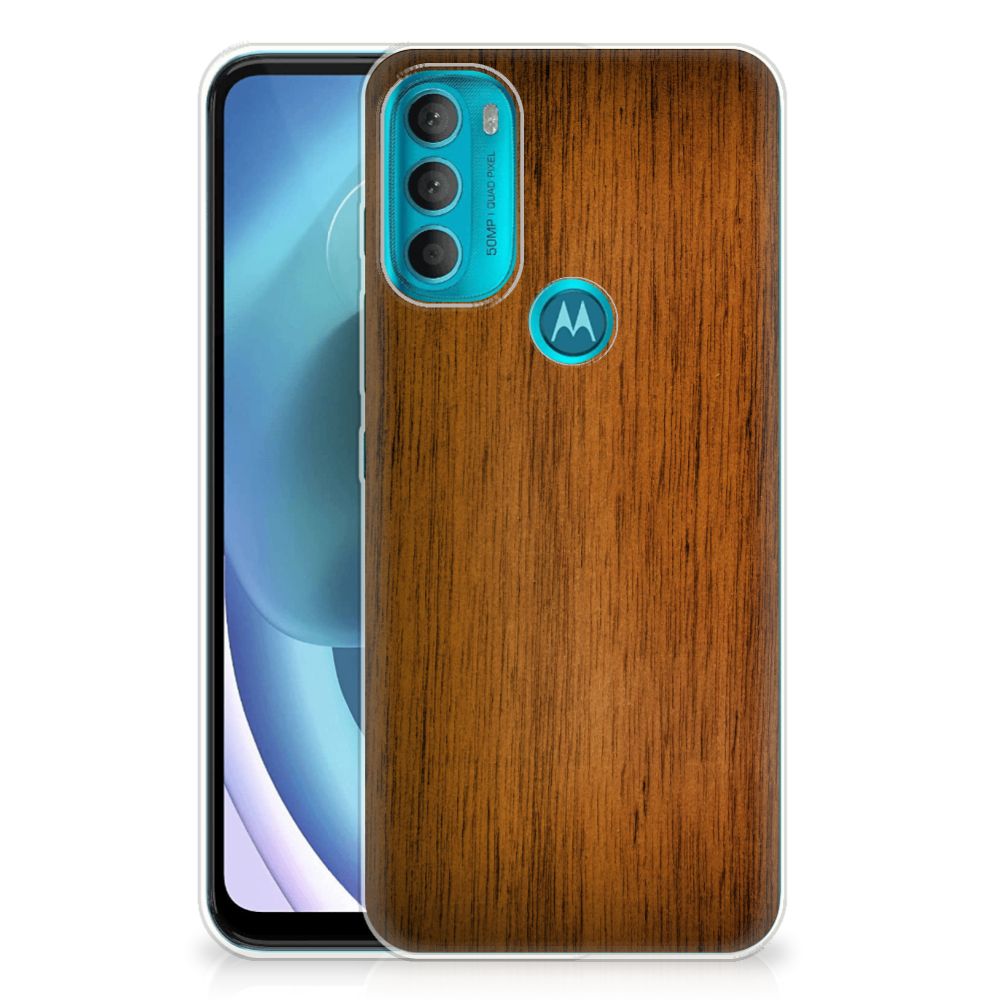 Motorola Moto G71 5G Bumper Hoesje Donker Hout