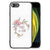 iPhone SE 2022 | SE 2020 | 7/8 Hoesje Boho Text met 'Peace and Love' ontwerp en bloemenillustratie.