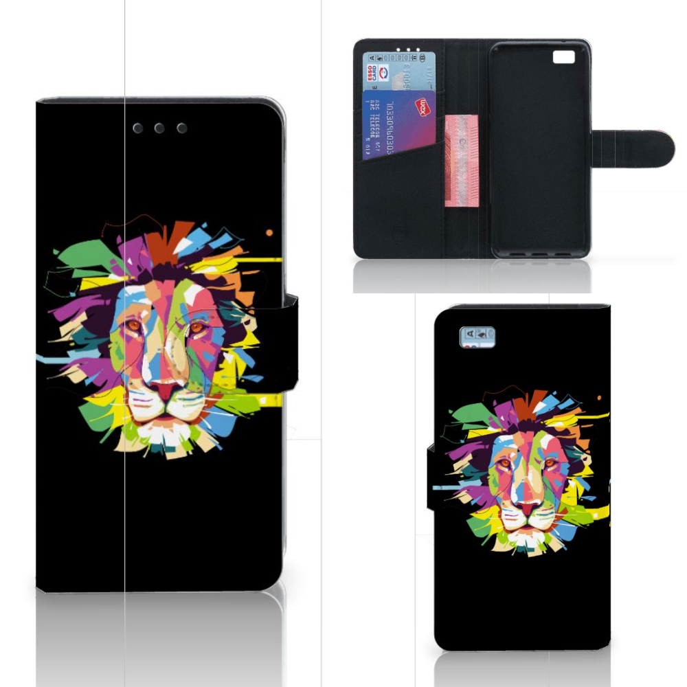 Huawei Ascend P8 Lite Leuk Hoesje Lion Color