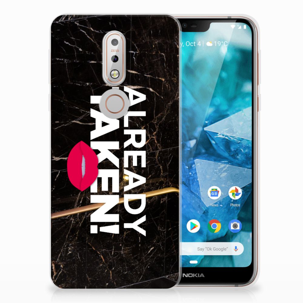 Nokia 7.1 Siliconen hoesje met naam Already Taken Black