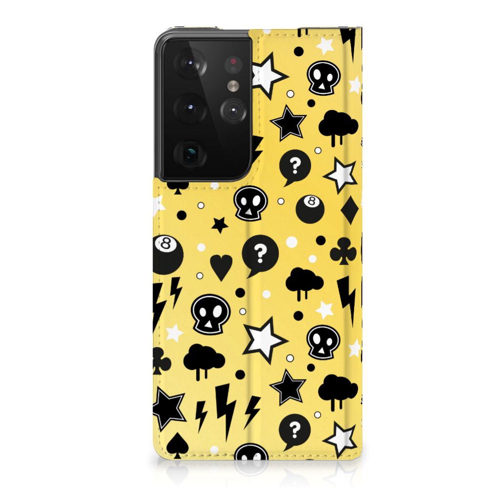 Mobiel BookCase Samsung Galaxy S21 Ultra Punk Geel - B2C Telecom