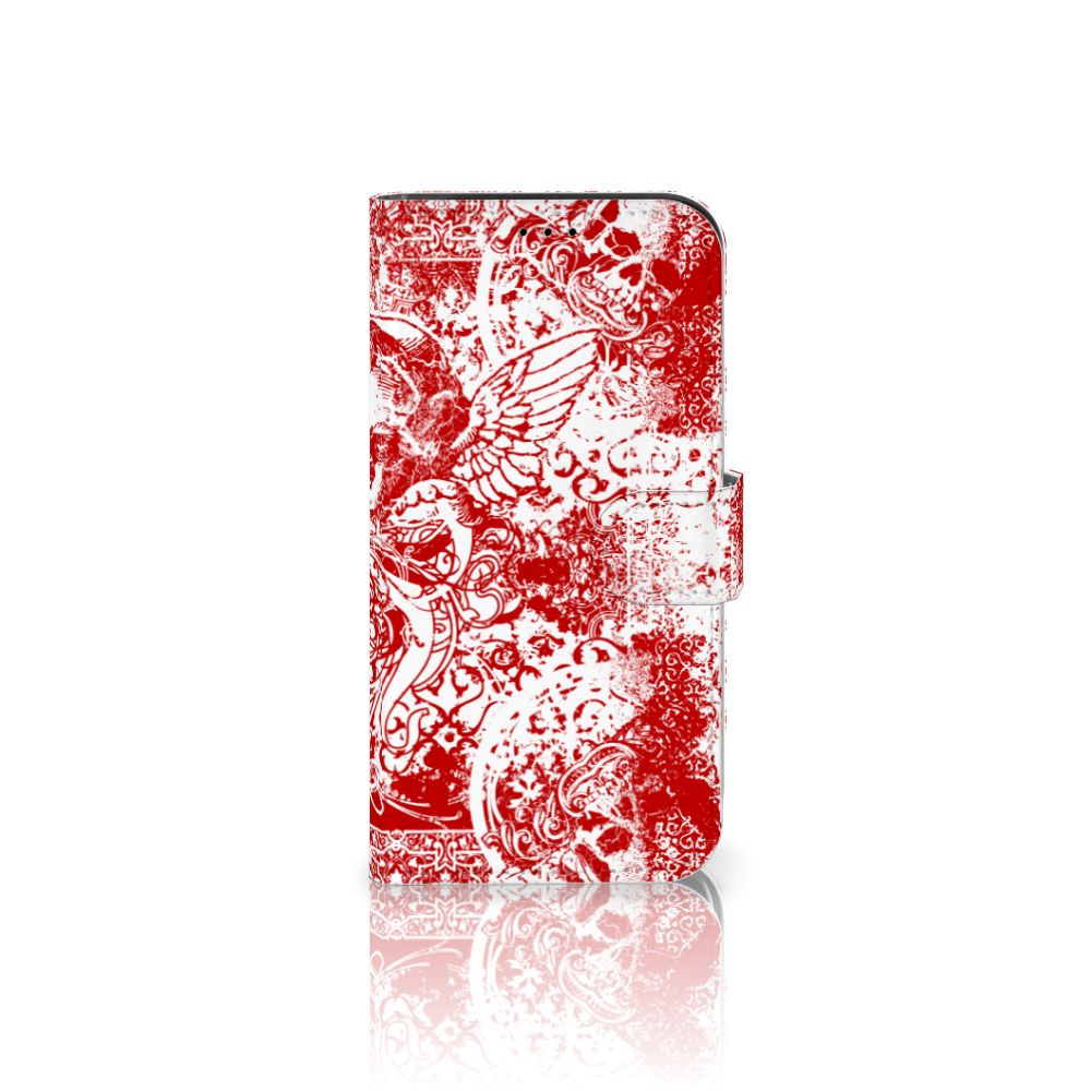 Telefoonhoesje met Naam iPhone 13 Pro Angel Skull Rood