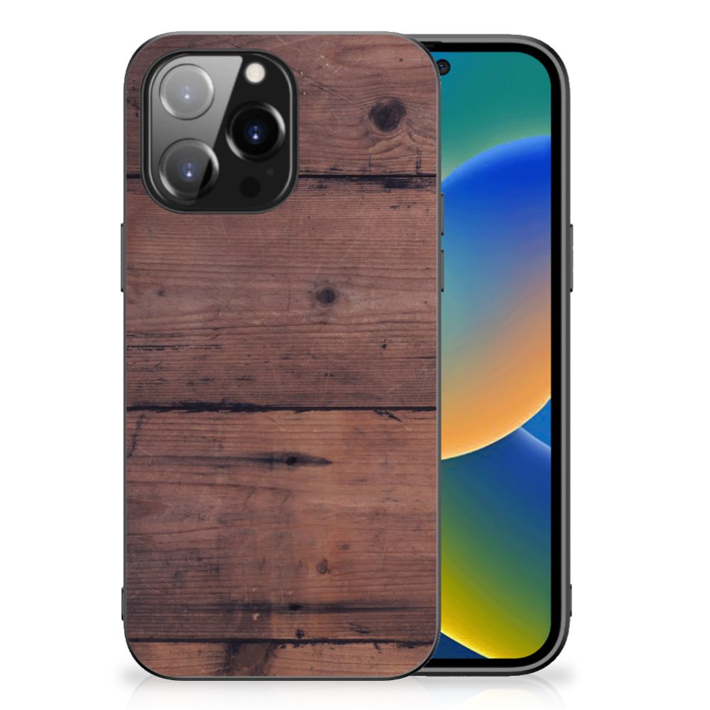 iPhone 14 Pro Max Houten Print Telefoonhoesje Old Wood