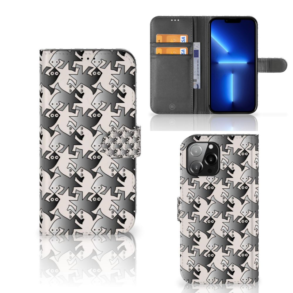 iPhone 13 Pro Max Telefoonhoesje met Pasjes Salamander Grey