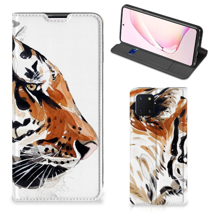 Bookcase Samsung Galaxy Note 10 Lite Watercolor Tiger