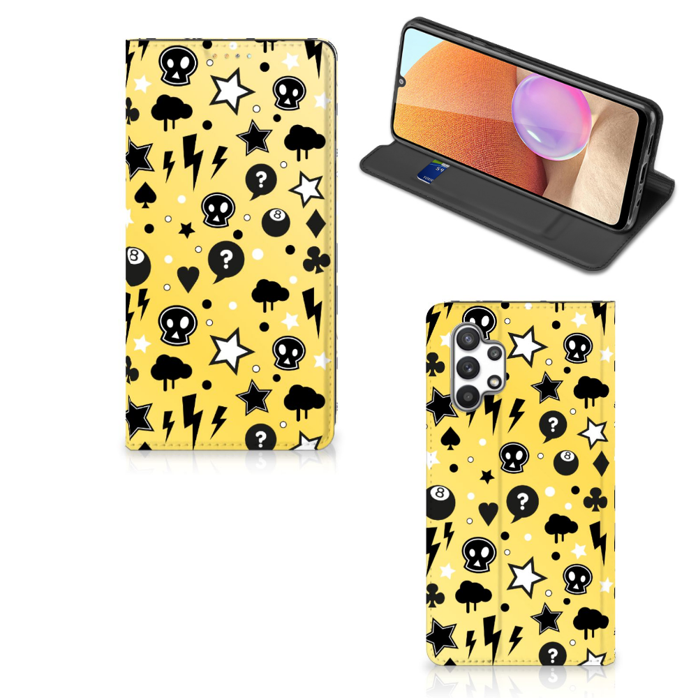 Mobiel BookCase Samsung Galaxy A32 4G | A32 5G Enterprise Editie Punk Geel - B2C Telecom