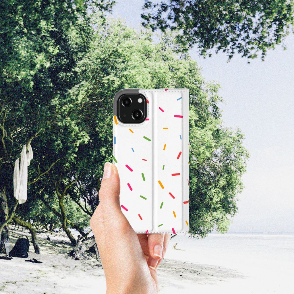 iPhone 13 Flip Style Cover Donut Roze