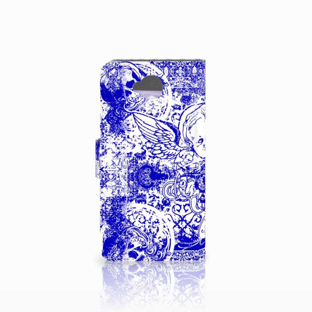 Telefoonhoesje met Naam Microsoft Lumia 650 Angel Skull Blauw