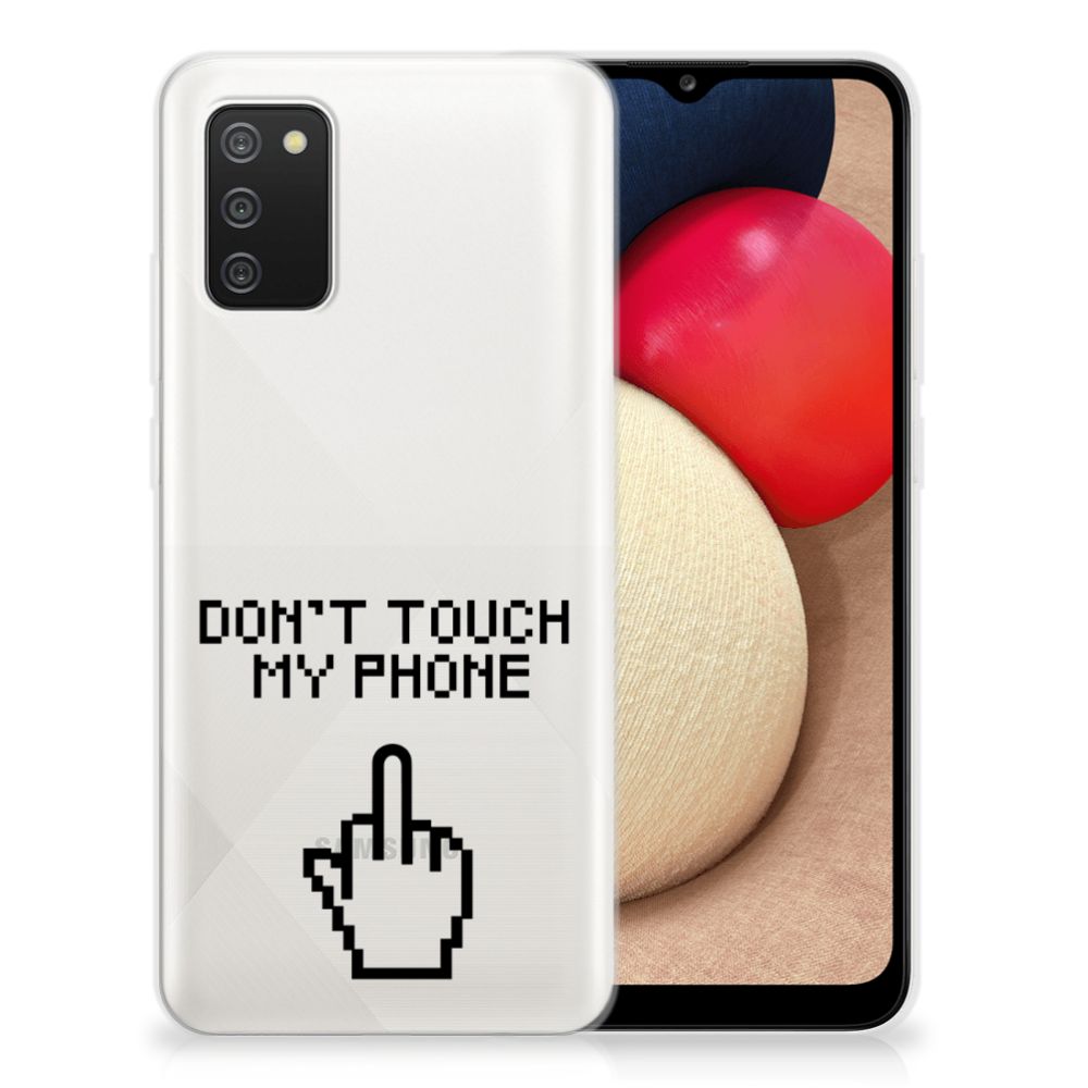 Samsung Galaxy A02s Silicone-hoesje Finger Don't Touch My Phone B2C Telecom