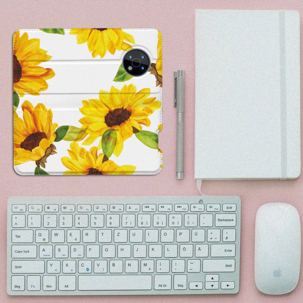 Smart Cover voor Nokia G50 Zonnebloemen - B2C Telecom