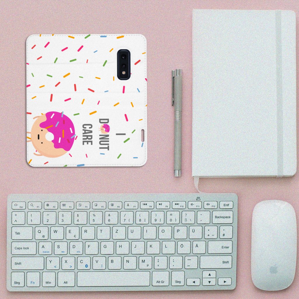 Samsung Galaxy S10e Flip Style Cover Donut Roze