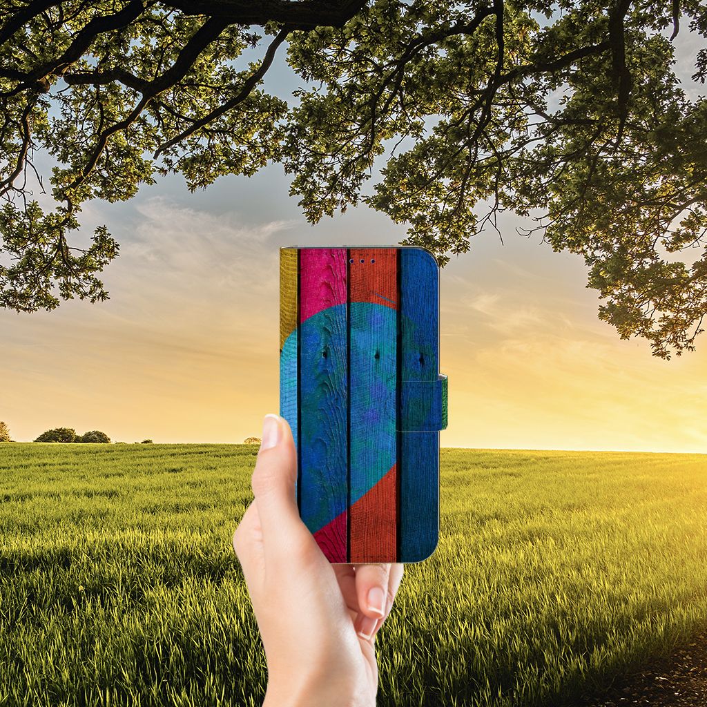 OnePlus Nord CE 2 Book Style Case Wood Heart - Cadeau voor je Vriend