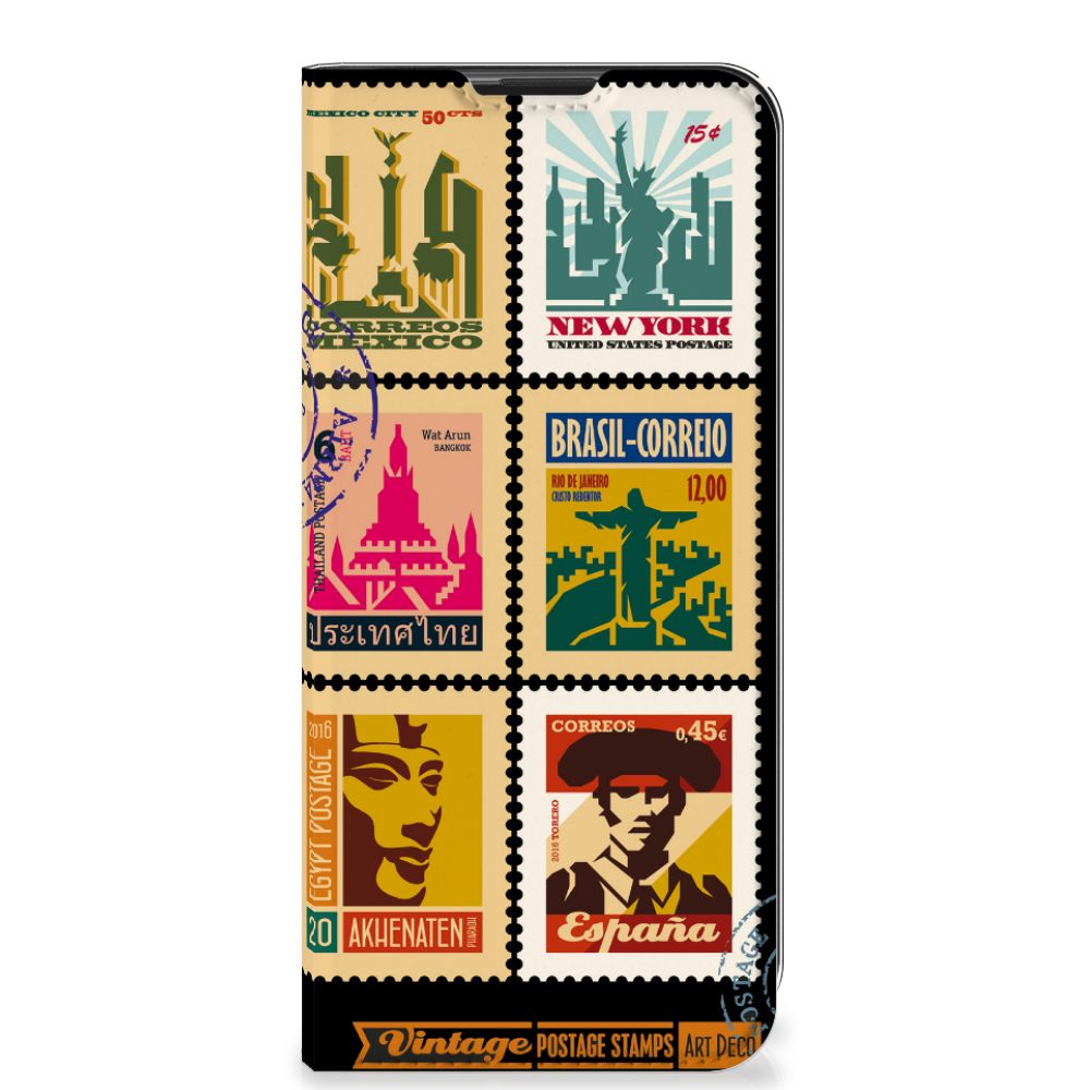 Motorola Moto G9 Play Book Cover Postzegels - B2C Telecom