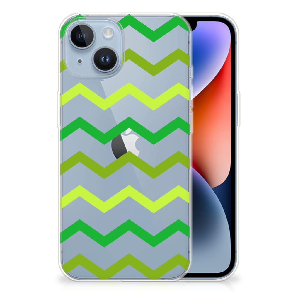 Apple iPhone 14 TPU bumper Zigzag Groen