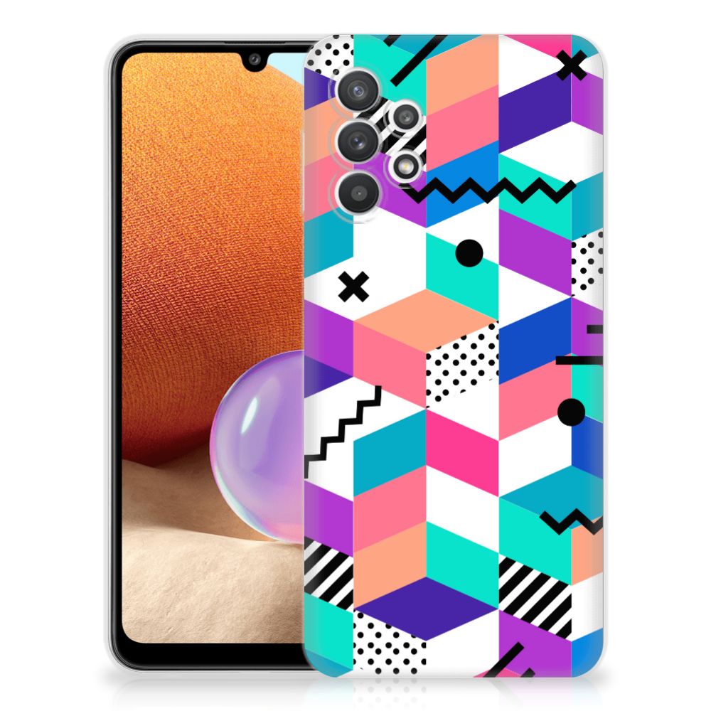 Samsung Galaxy A32 4G | A32 5G Enterprise Editie TPU Hoesje Blokken Kleurrijk B2C Telecom