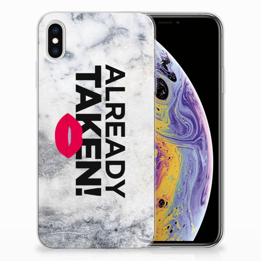 Apple iPhone Xs Max Siliconen hoesje met naam Already Taken White