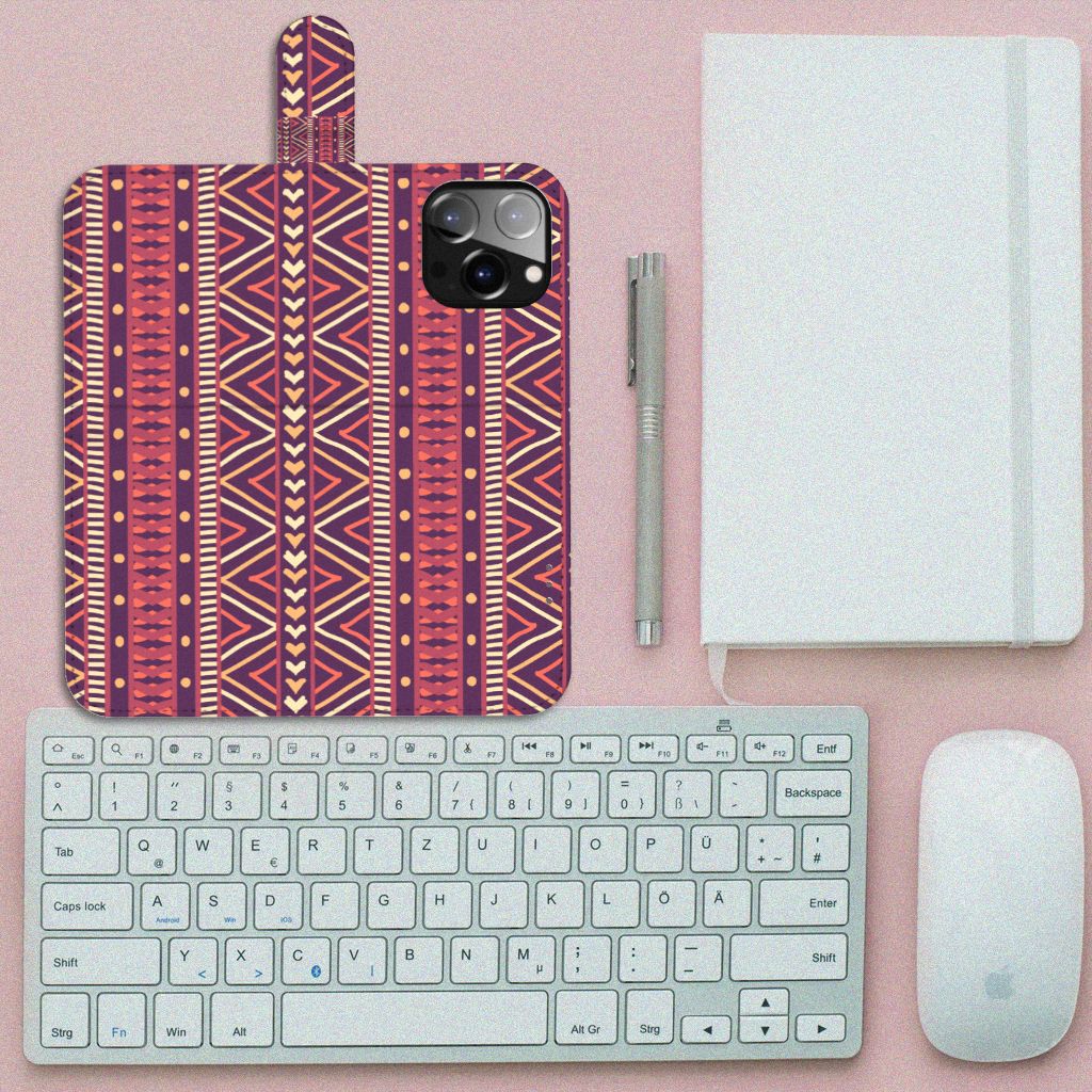 iPhone 14 Pro Max Telefoon Hoesje Aztec Paars