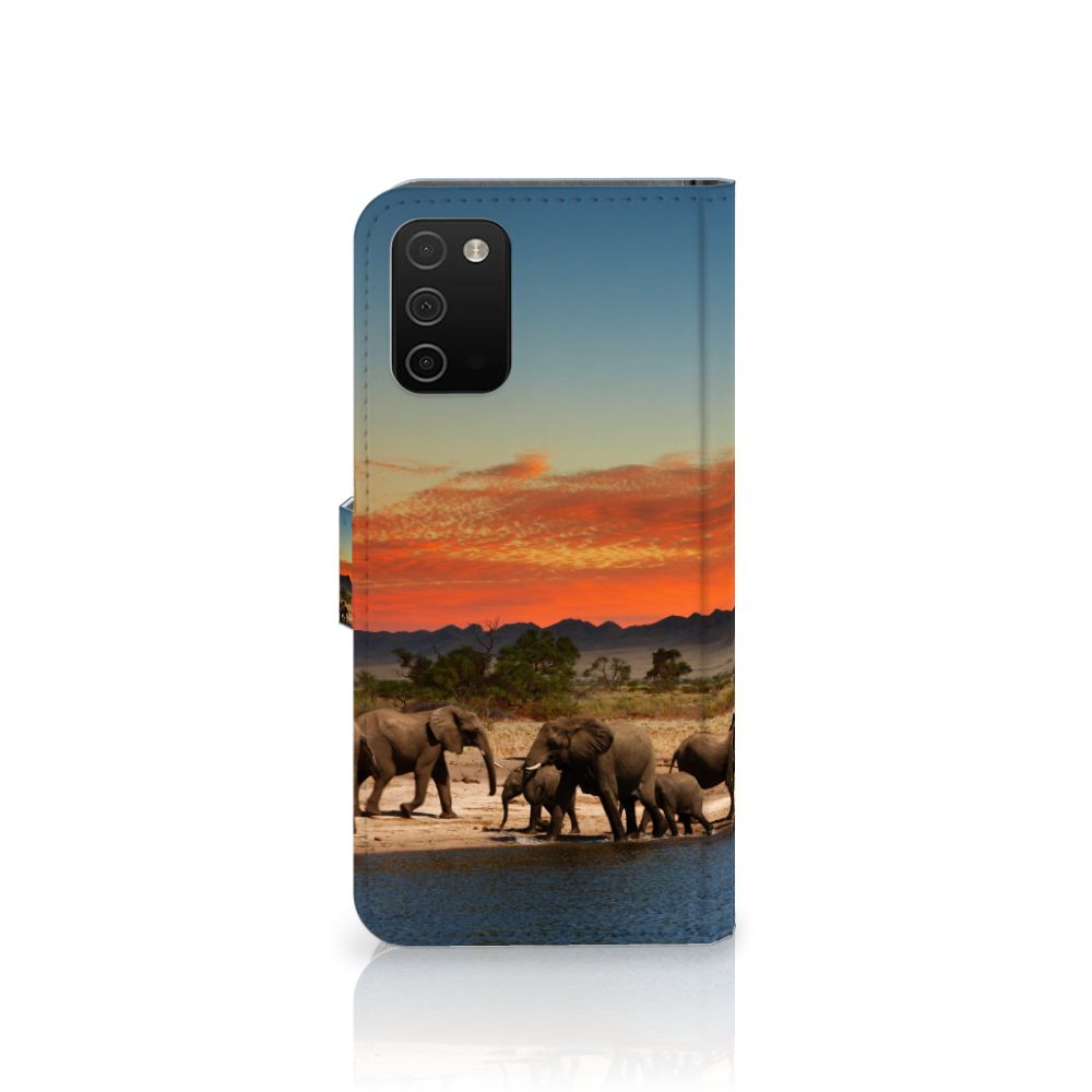 Samsung Galaxy A03s Telefoonhoesje met Pasjes Olifanten