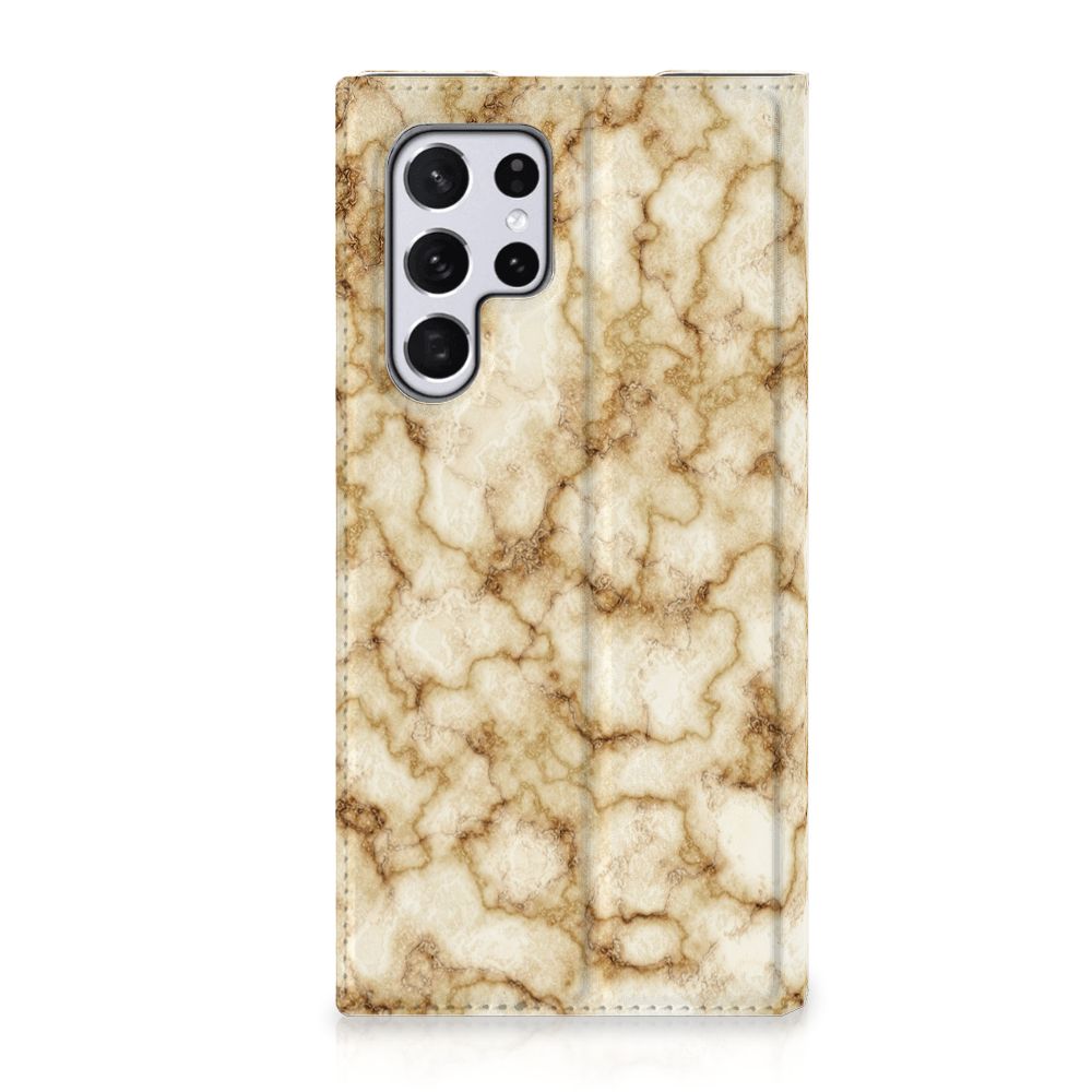 Samsung Galaxy S22 Ultra Standcase Marmer Goud - B2C Telecom