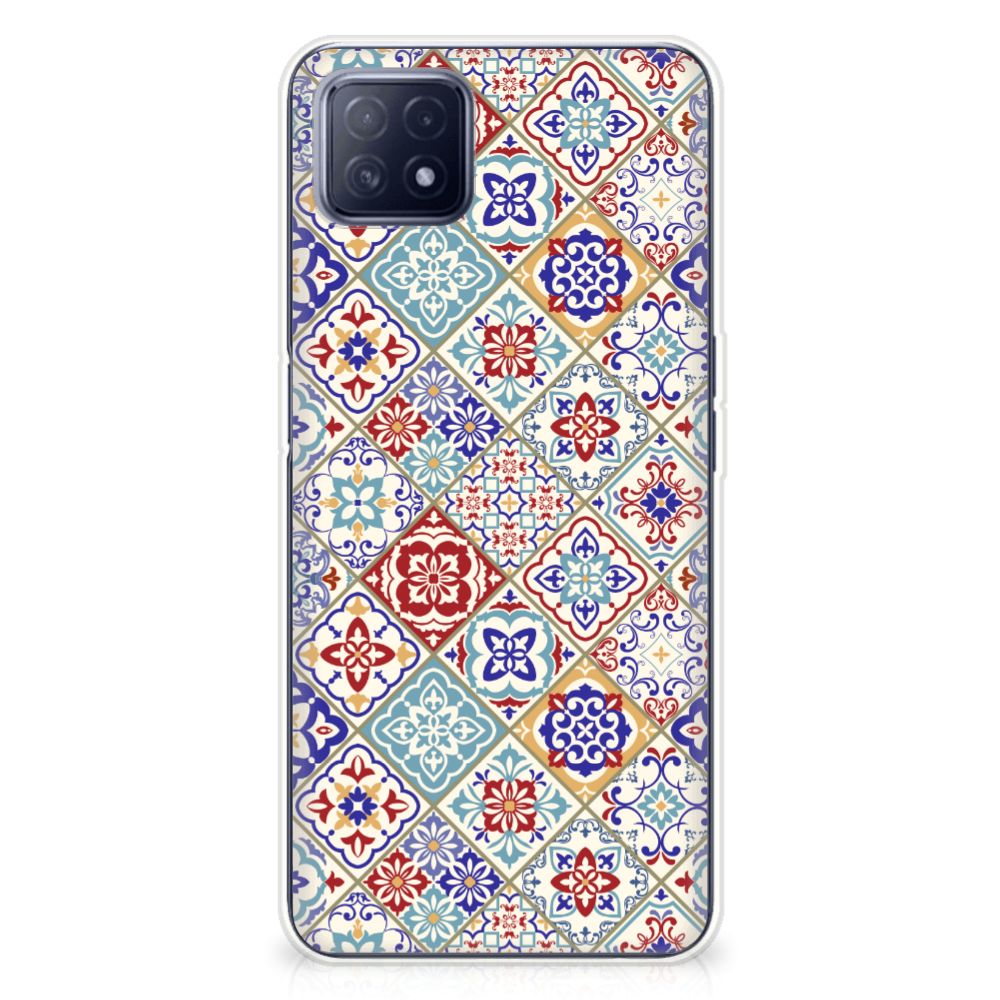 OPPO A53 5G | OPPO A73 5G TPU Siliconen Hoesje Tiles Color