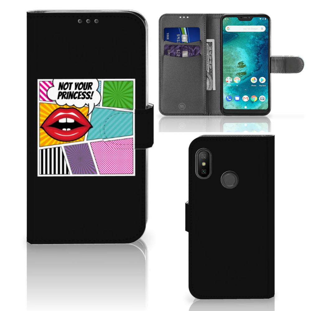 Xiaomi Mi A2 Lite Wallet Case met Pasjes Popart Princess