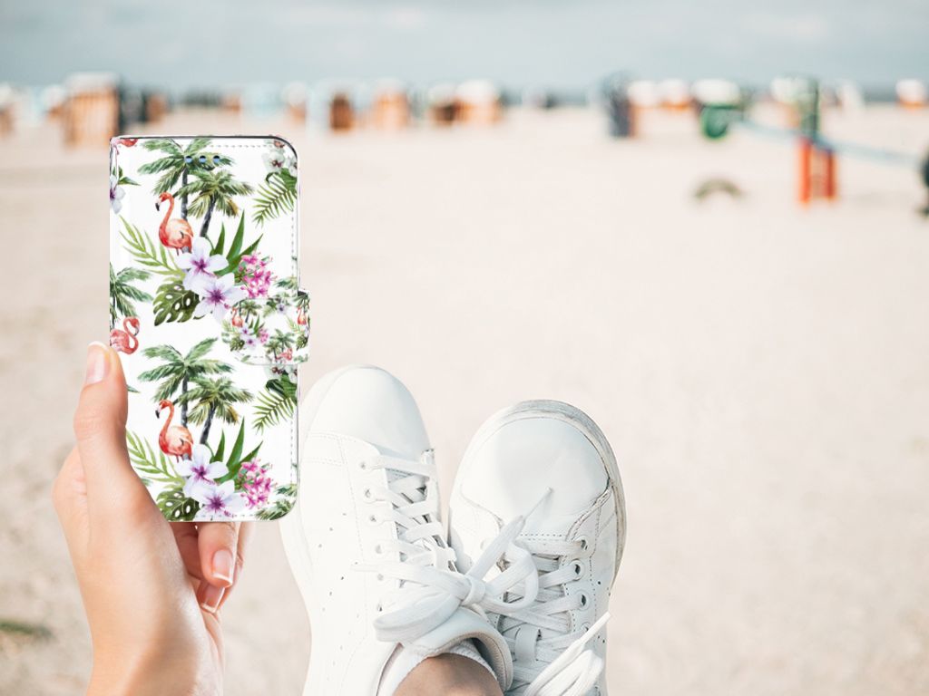 Samsung Galaxy S9 Telefoonhoesje met Pasjes Flamingo Palms