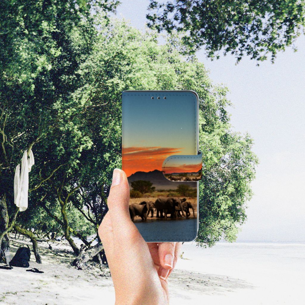 Xiaomi Redmi 7A Telefoonhoesje met Pasjes Olifanten