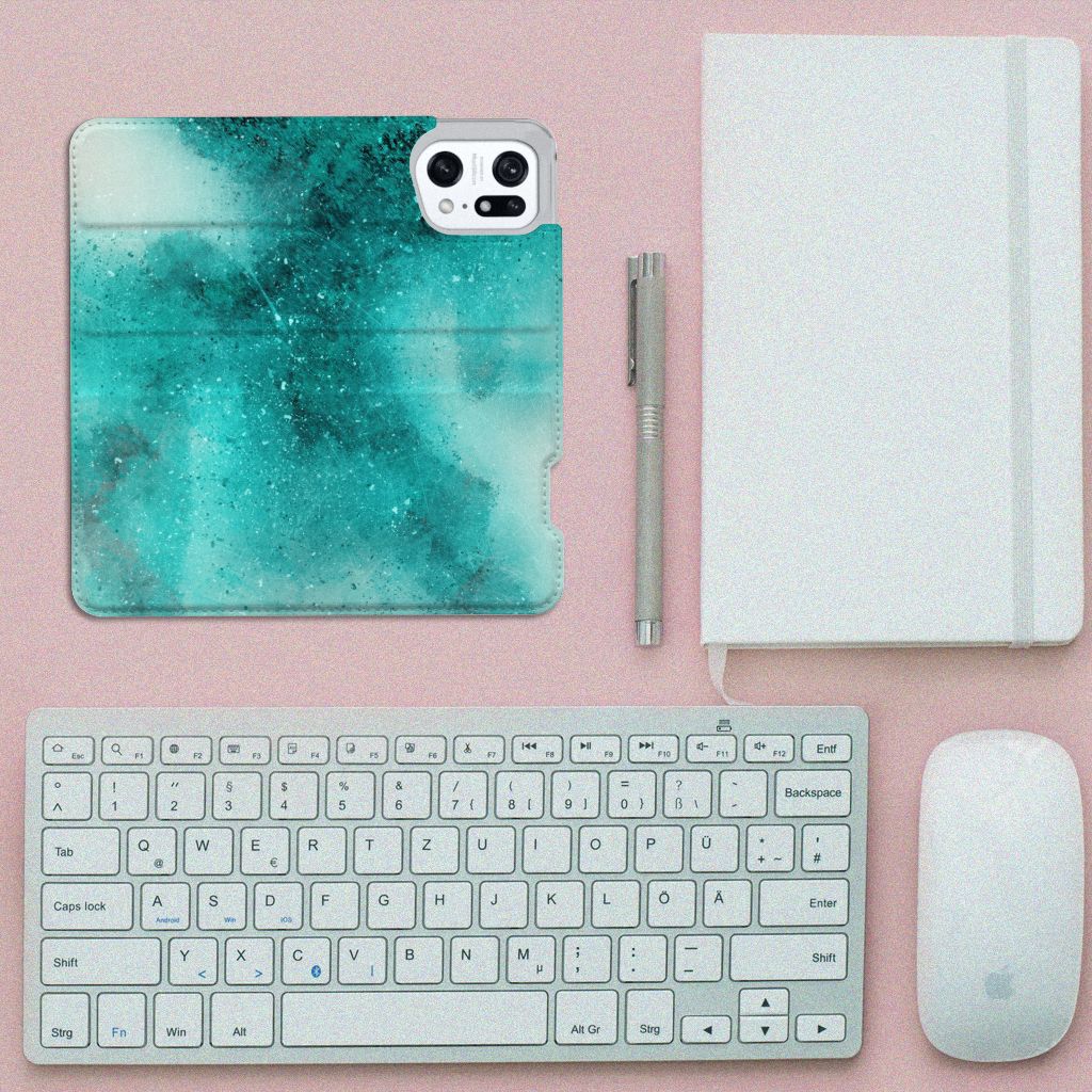 Bookcase OPPO Find X5 Pro Painting Blue - B2C Telecom