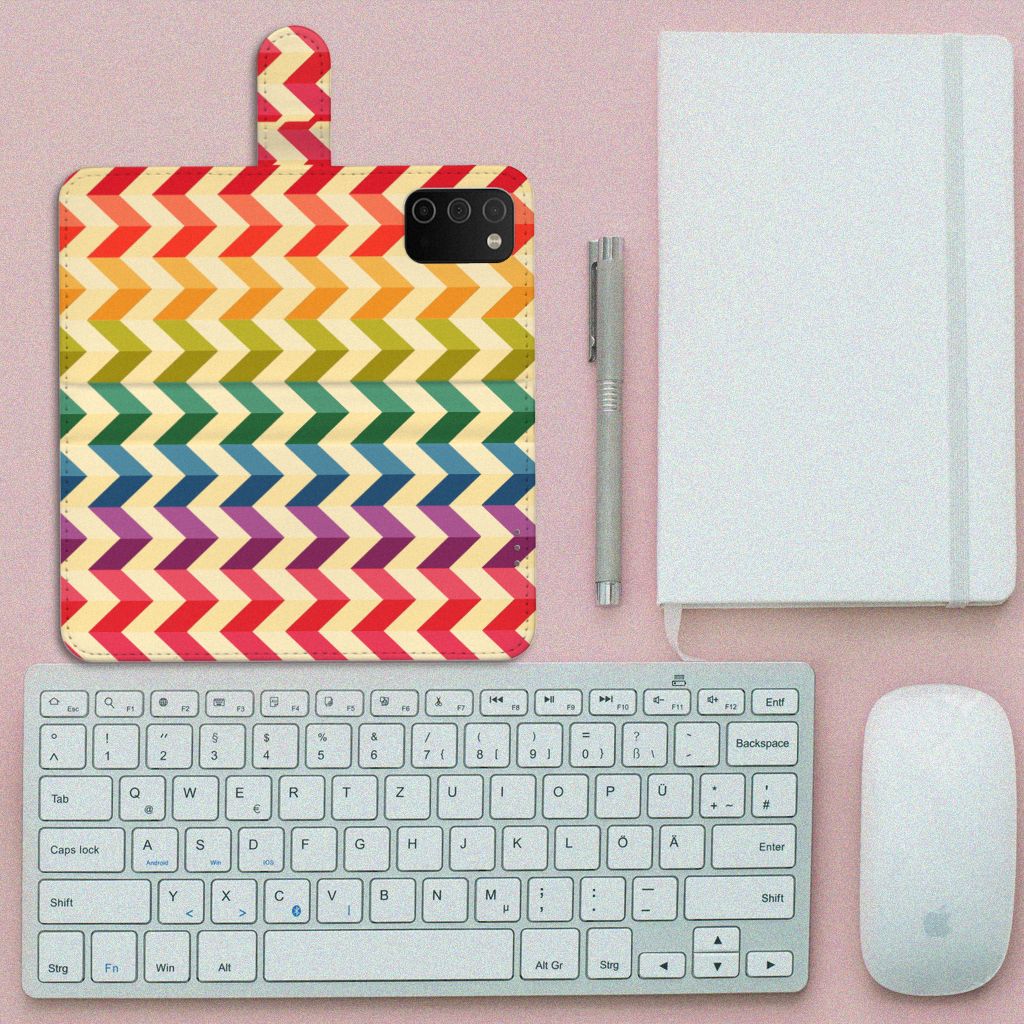 Samsung Galaxy A03s Telefoon Hoesje Zigzag Multi Color