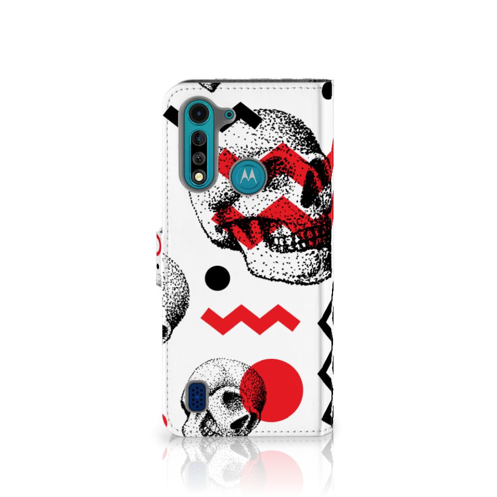 Telefoonhoesje met Naam Motorola G8 Power Lite Skull Red