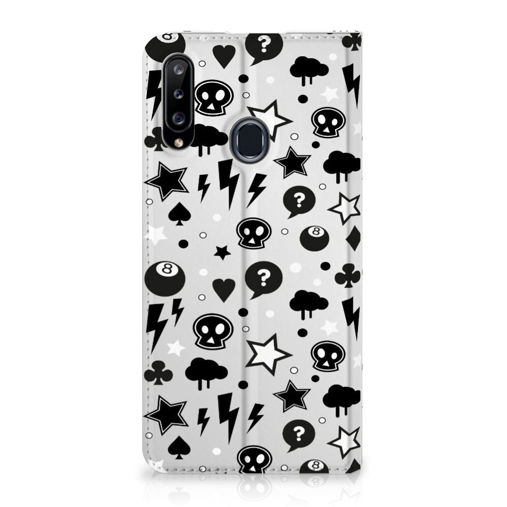 Mobiel BookCase Samsung Galaxy A20s Silver Punk - B2C Telecom