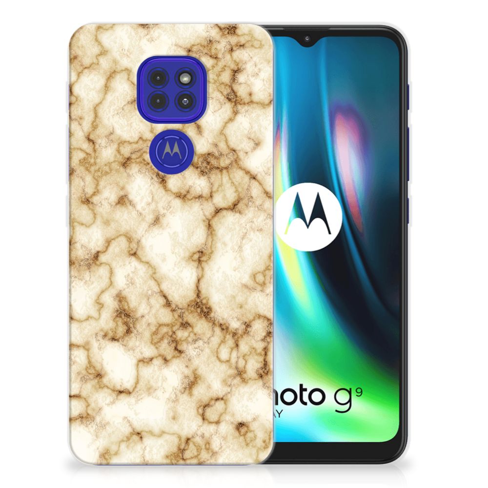 Motorola Moto G9 Play | E7 Plus TPU Siliconen Hoesje Marmer Goud B2C Telecom