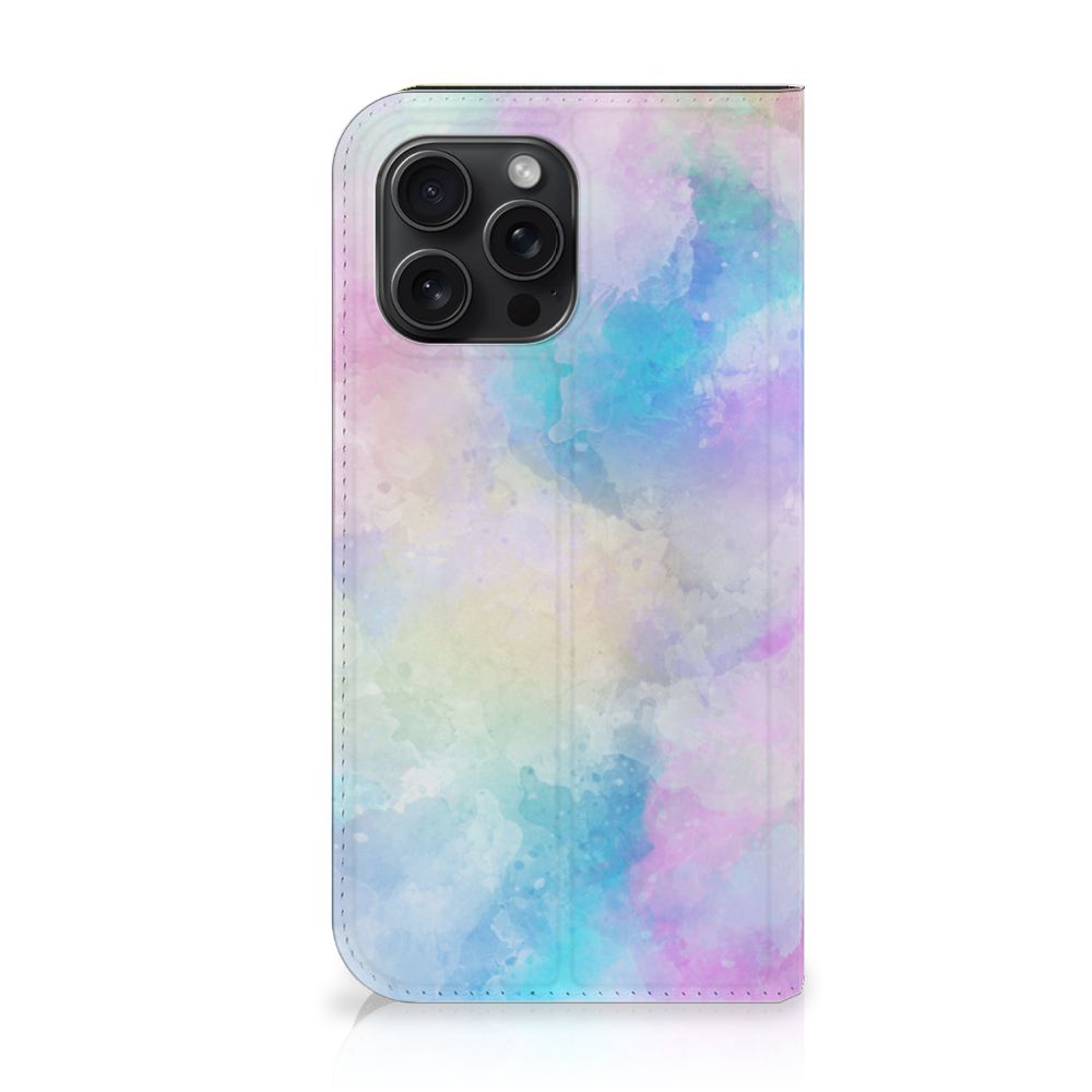 Bookcase iPhone 15 Pro Max Watercolor Light design in zachte pastelkleuren 🌈