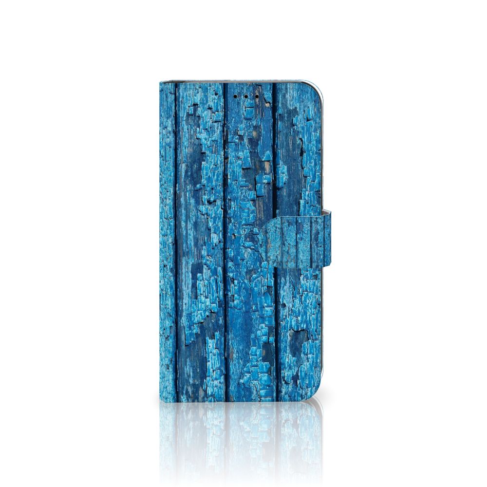 Apple iPhone Xs Max Book Style Case Wood Blue